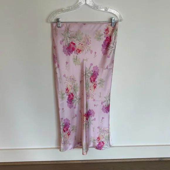 LoveShackFancy Castle Floral Midi Skirt in Pink - Picture 2 of 10